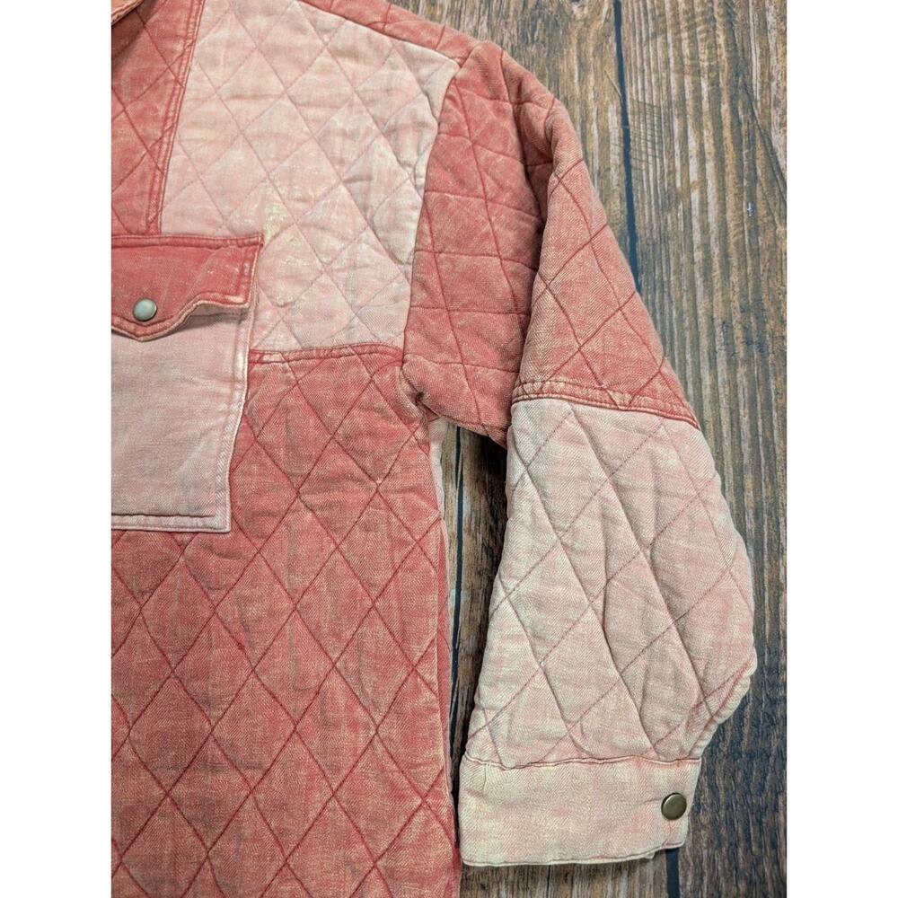 Oli & Hali Women's Patchwork Color Block Snap Jacket Pink Size Small Quilted - Picture 2 of 15